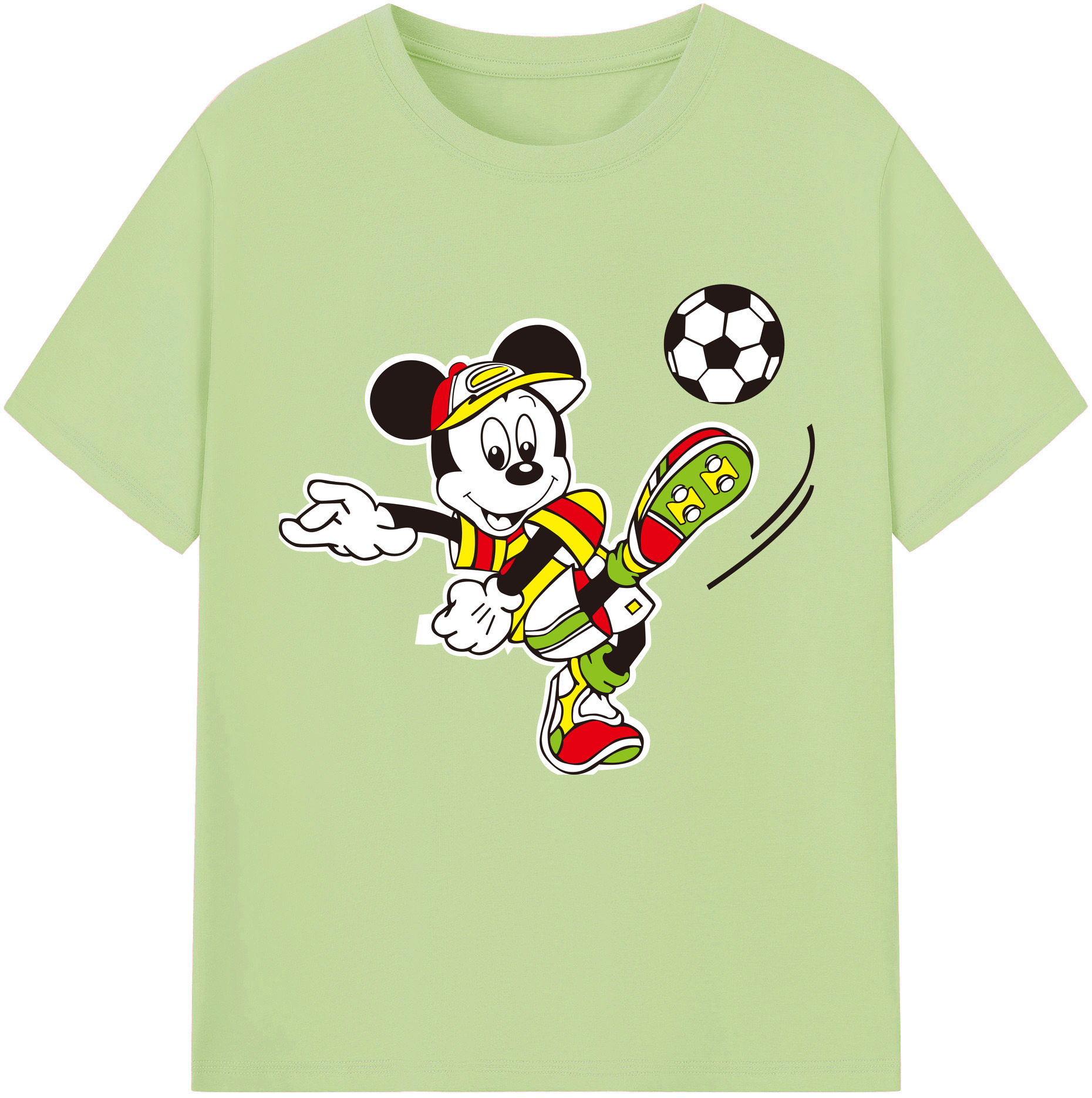 （画像用） ミッキーマウス Mickey Mouse 綿100％半袖Tシャツ（フロントプリント）